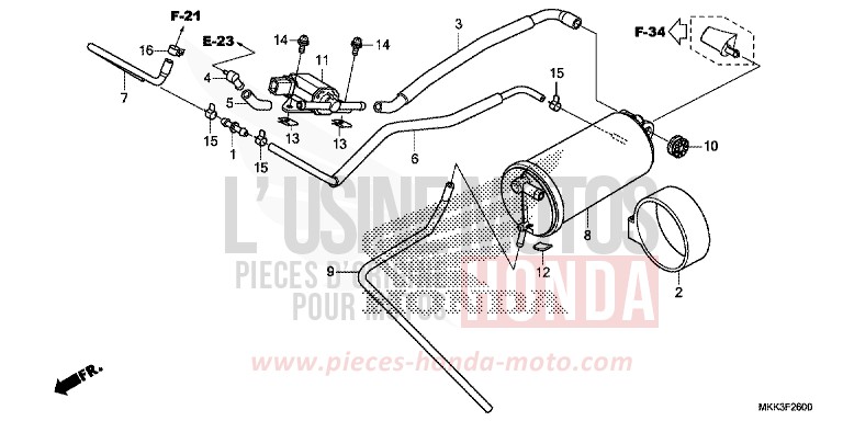 AKTIVKOHLEBEHAELTER von Africa Twin PEARL GLARE WHITE (NHB53HA) von 2018